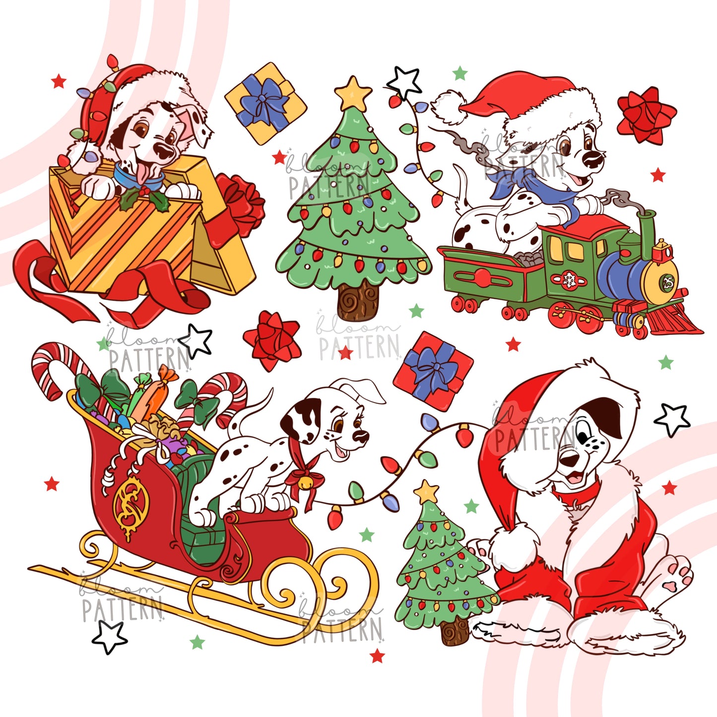 Dalmatians Christmas Sublimation design
