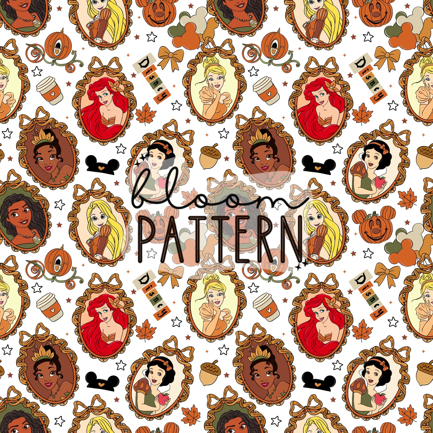 Autumn Princess Seamless Pattern