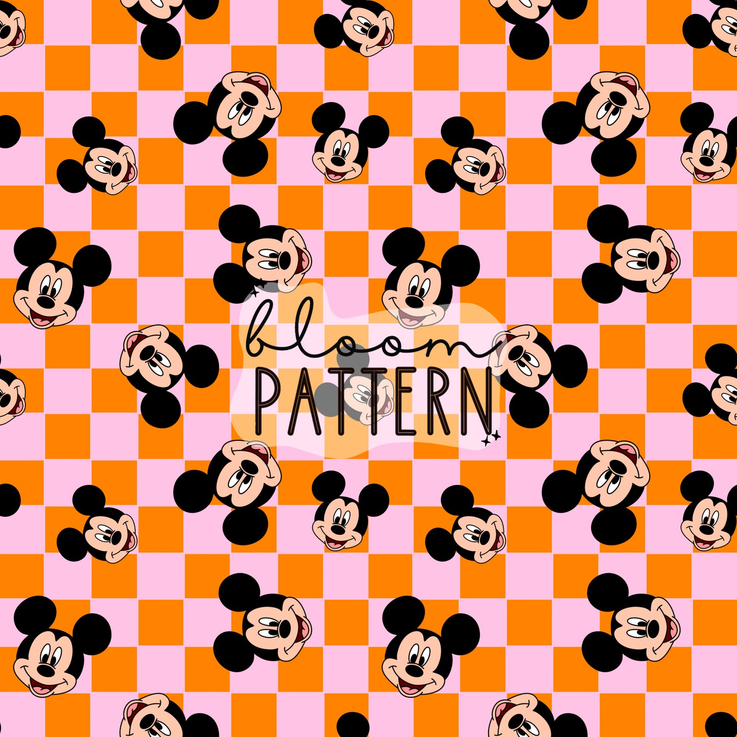 Mickey Head Check Seamless Pattern
