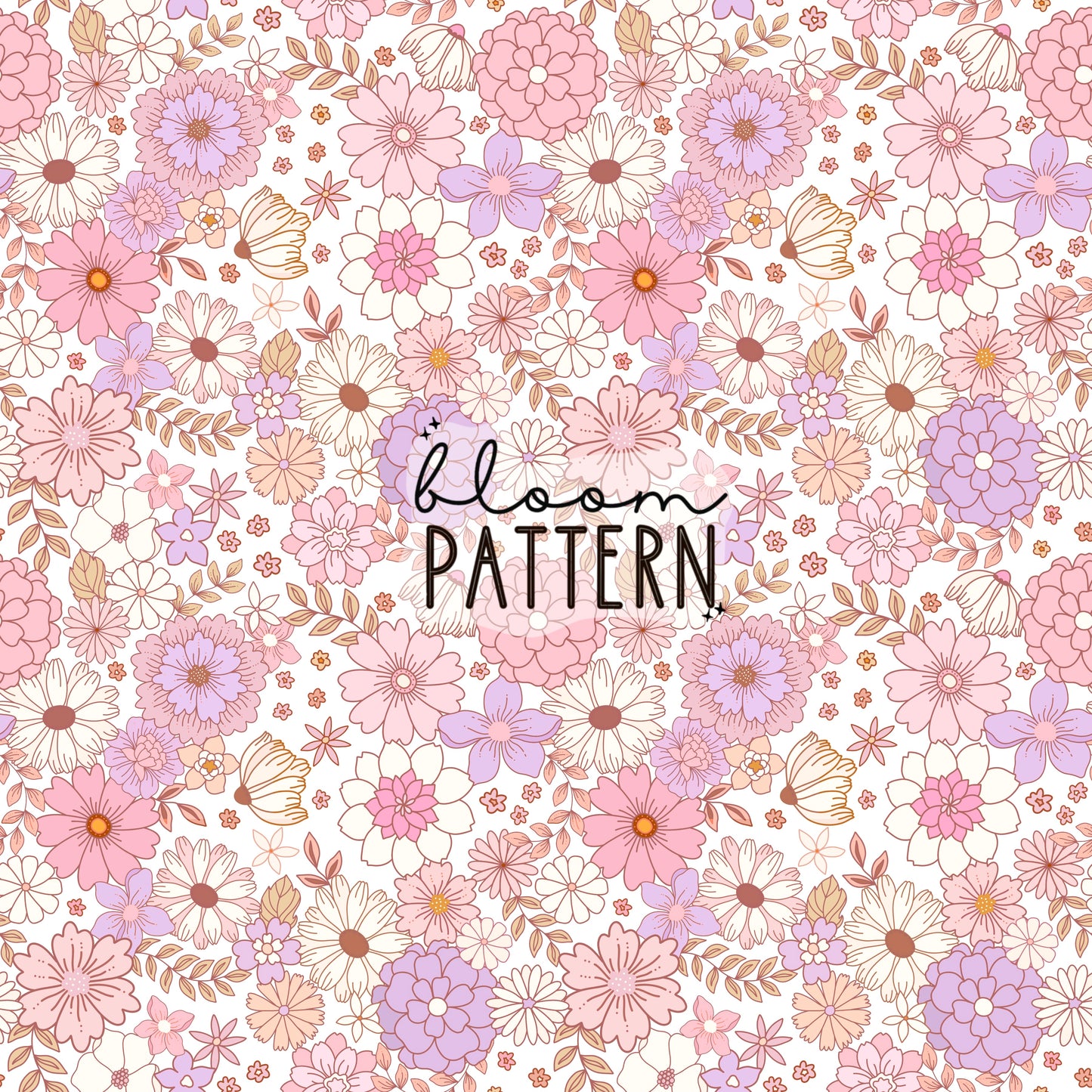 Retro Pink Flower Seamless Pattern