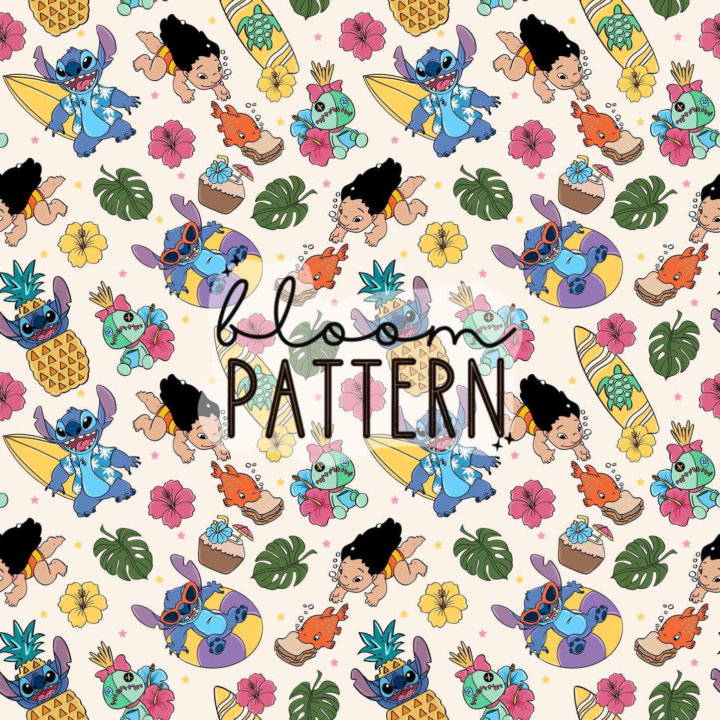 Stitch Summer Magical Trip Seamless Pattern