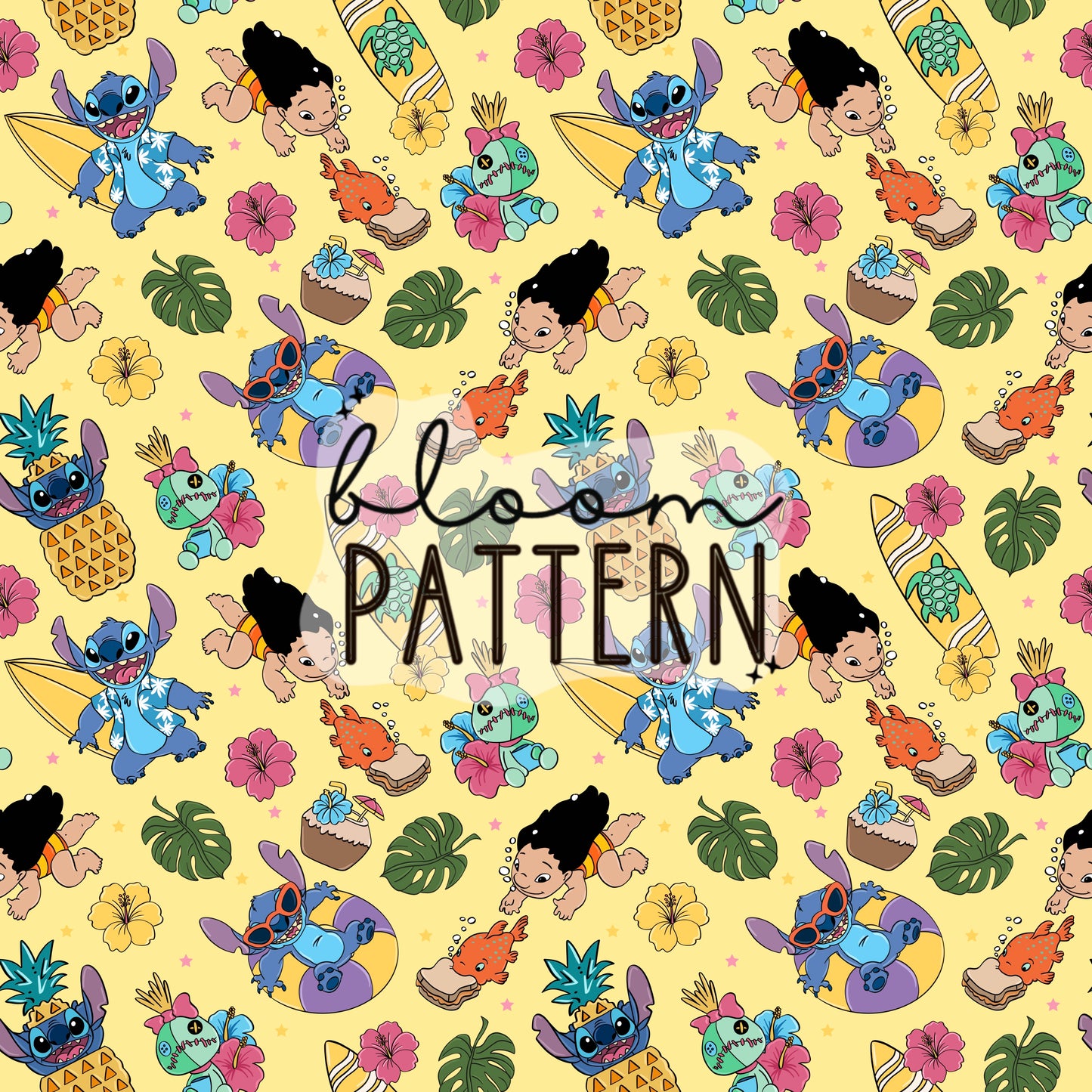 Stitch Summer Magical Trip Seamless Pattern