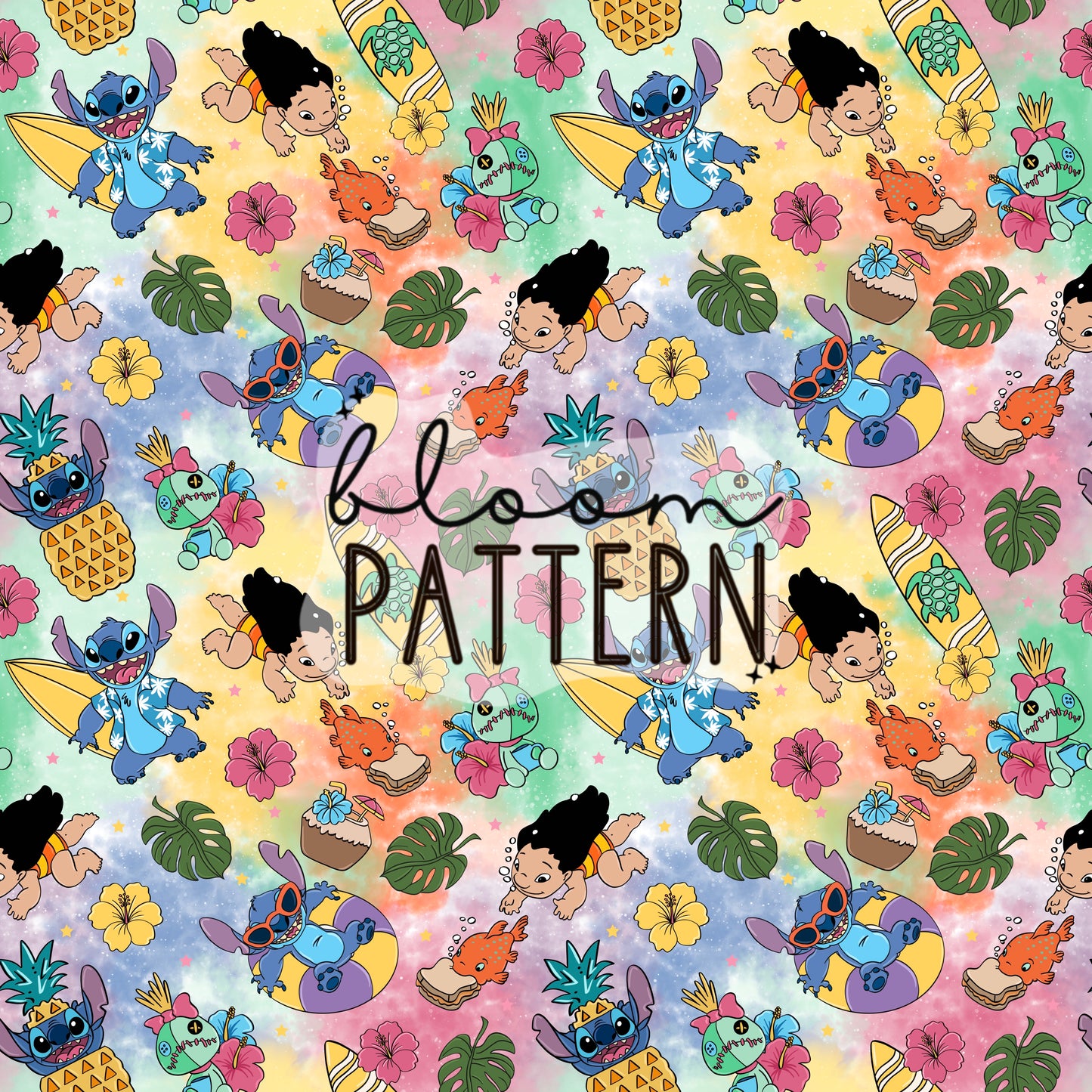 Stitch Summer Magical Trip Seamless Pattern