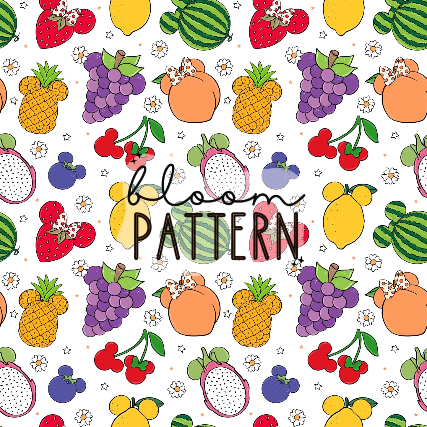 Magical Fruits Summer Seamless Pattern
