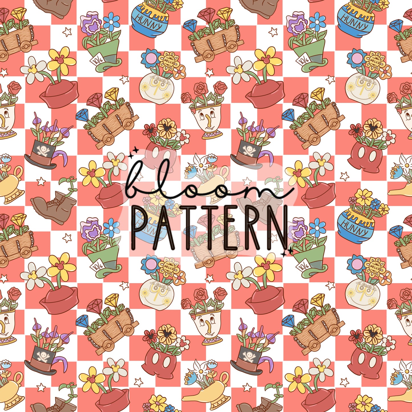 Magical Flower Spring Seamless Pattern