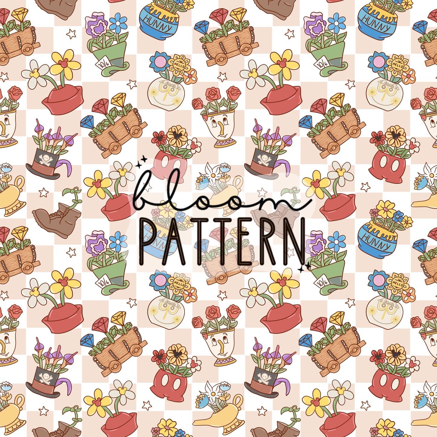 Magical Flower Spring Seamless Pattern