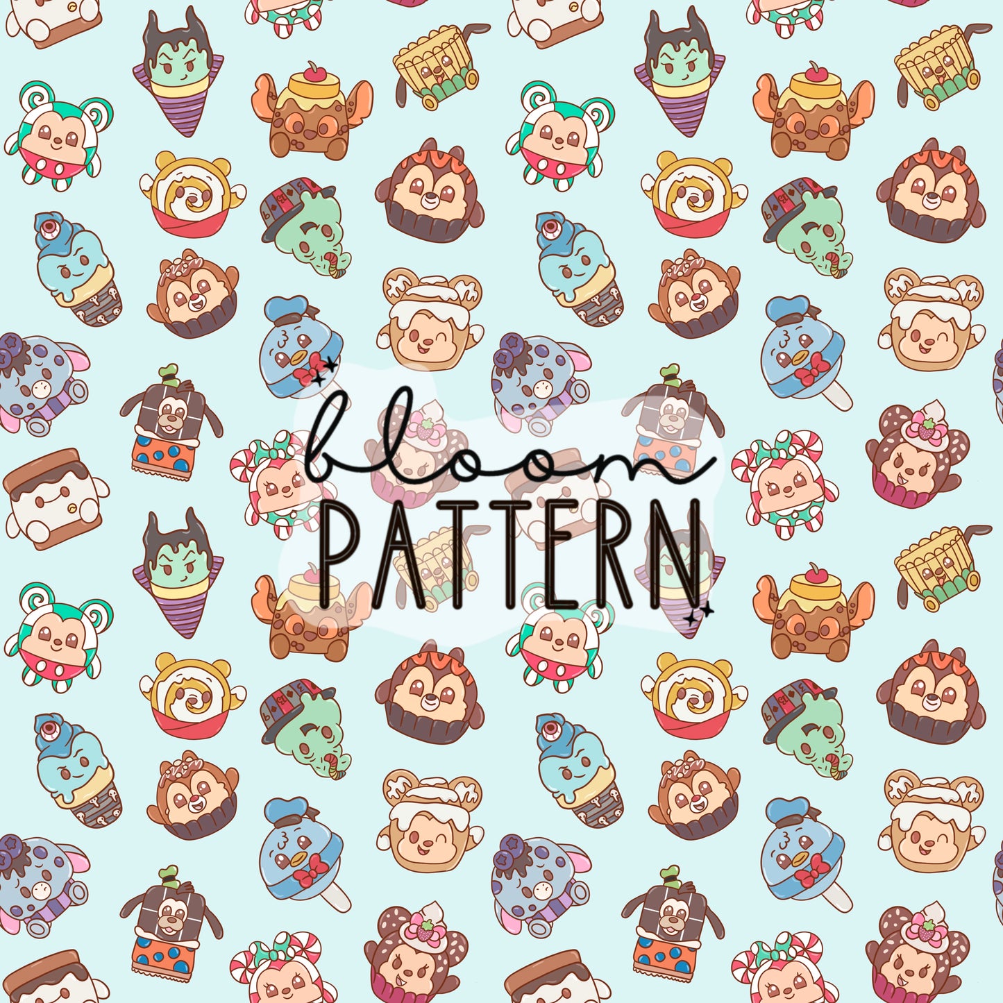 Magical Munchlings Beach Seamless Pattern