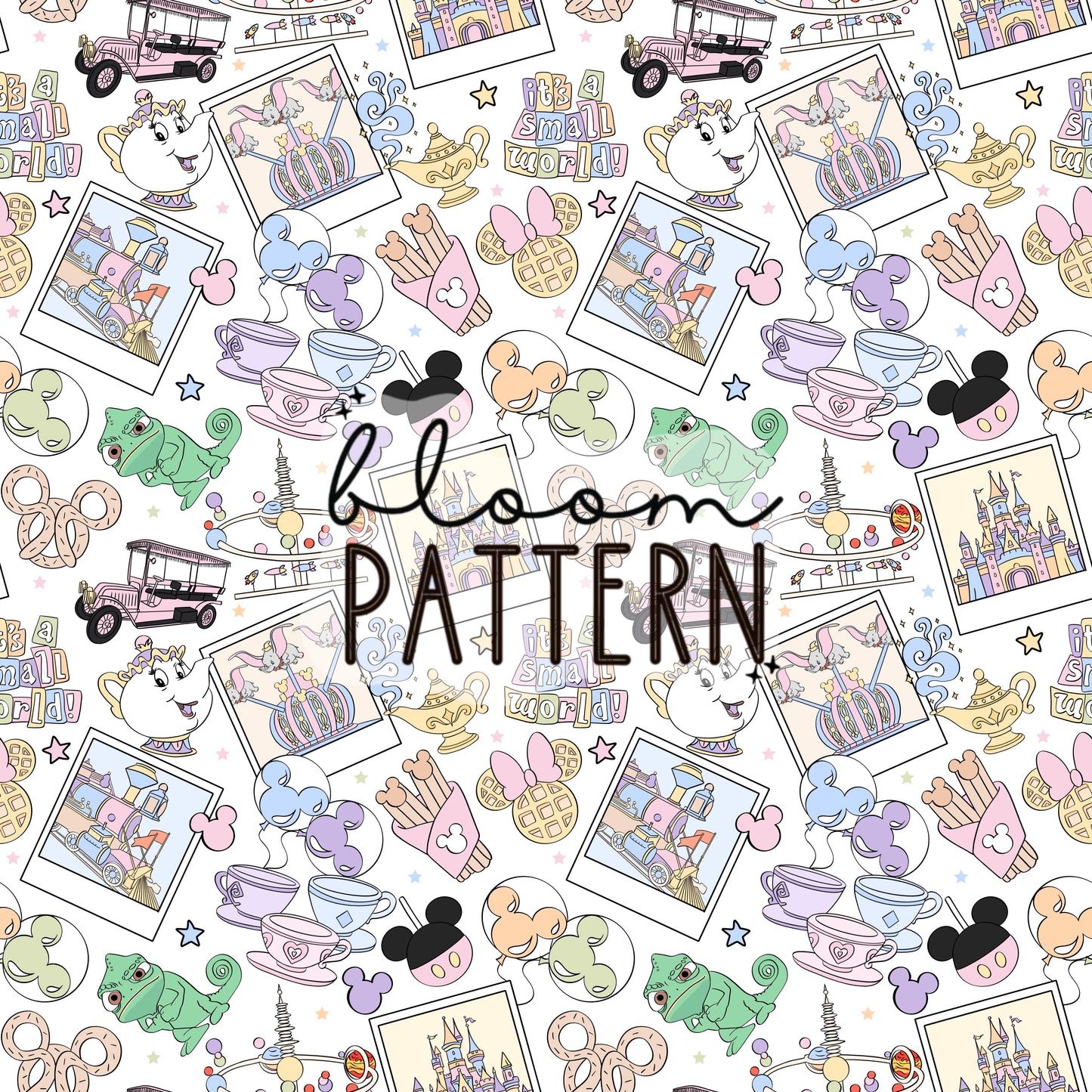 Magic Kingdom Pastel Magical Trip Seamless Pattern