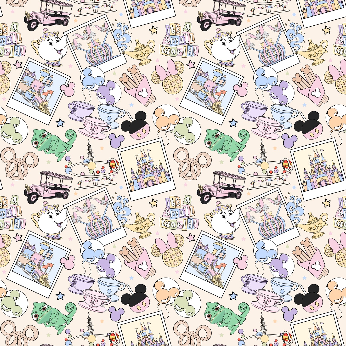 Magic Kingdom Pastel Magical Trip Seamless Pattern