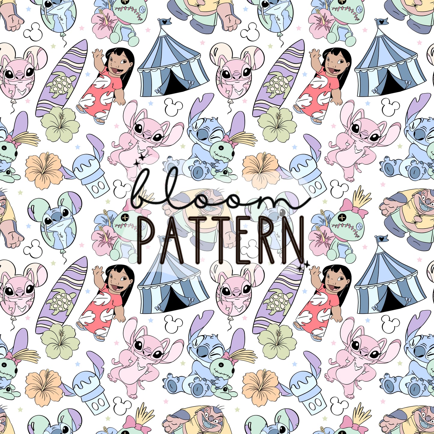 Pastel Stitch Magical Trip Seamless Pattern
