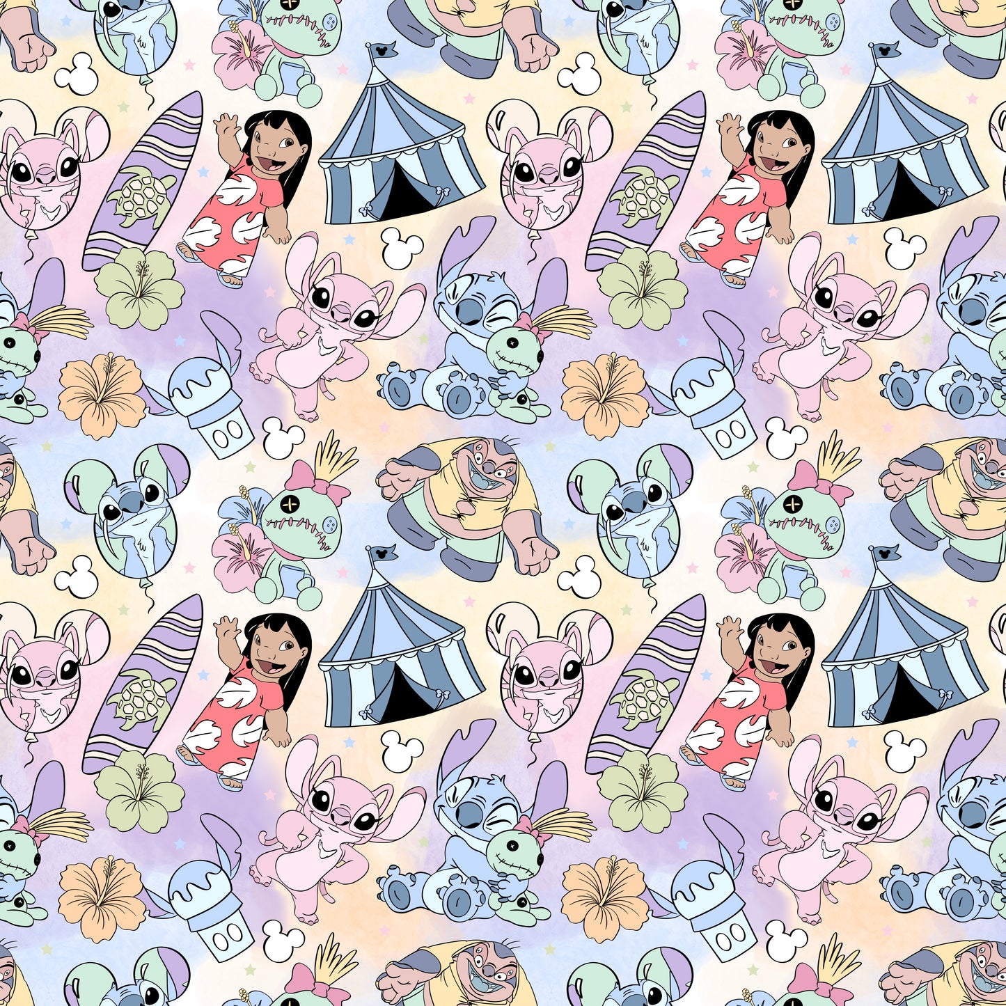 Pastel Stitch Magical Trip Seamless Pattern
