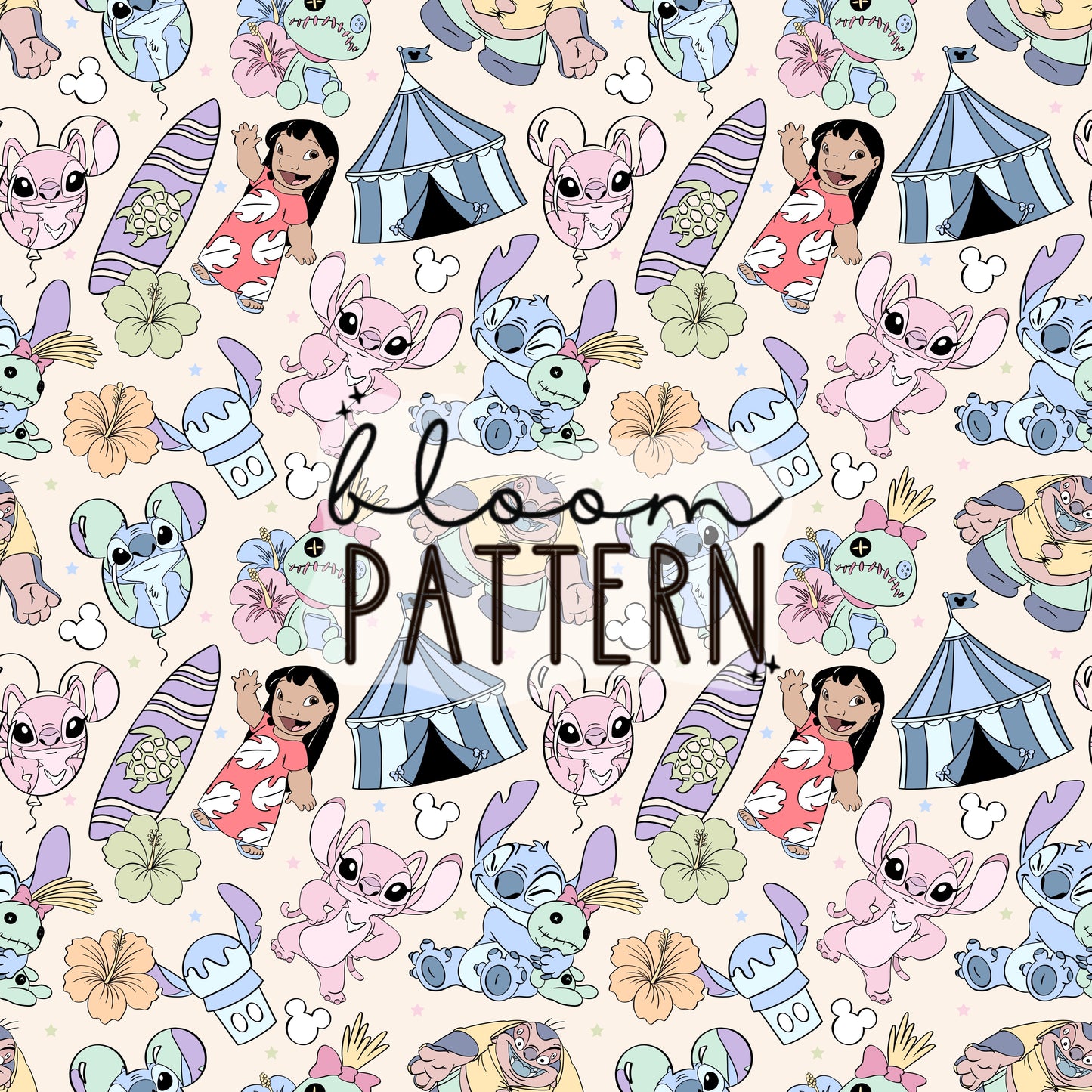 Pastel Stitch Magical Trip Seamless Pattern