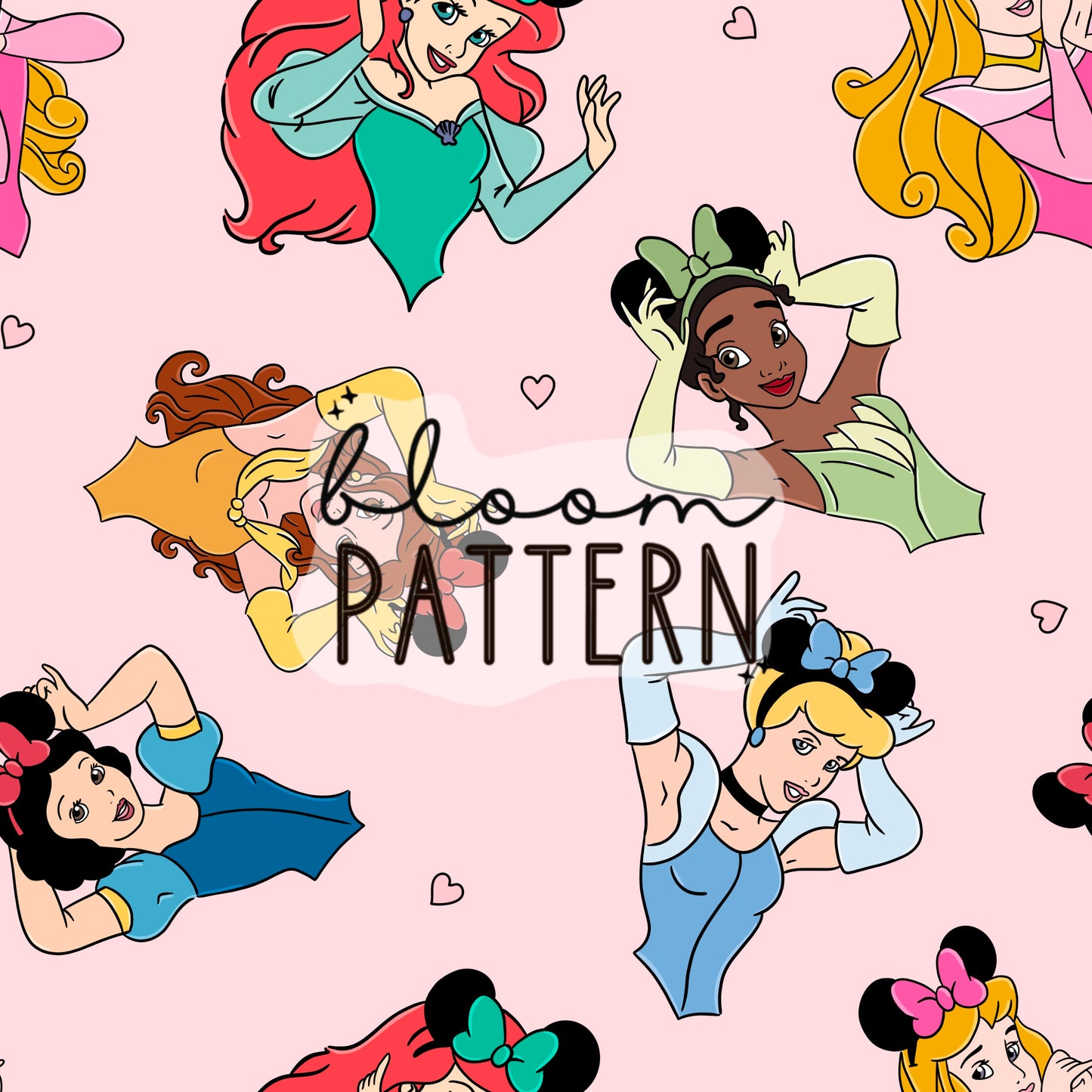 Bundle of 2 Magical Princess Mouse Ears Seamless Pattern