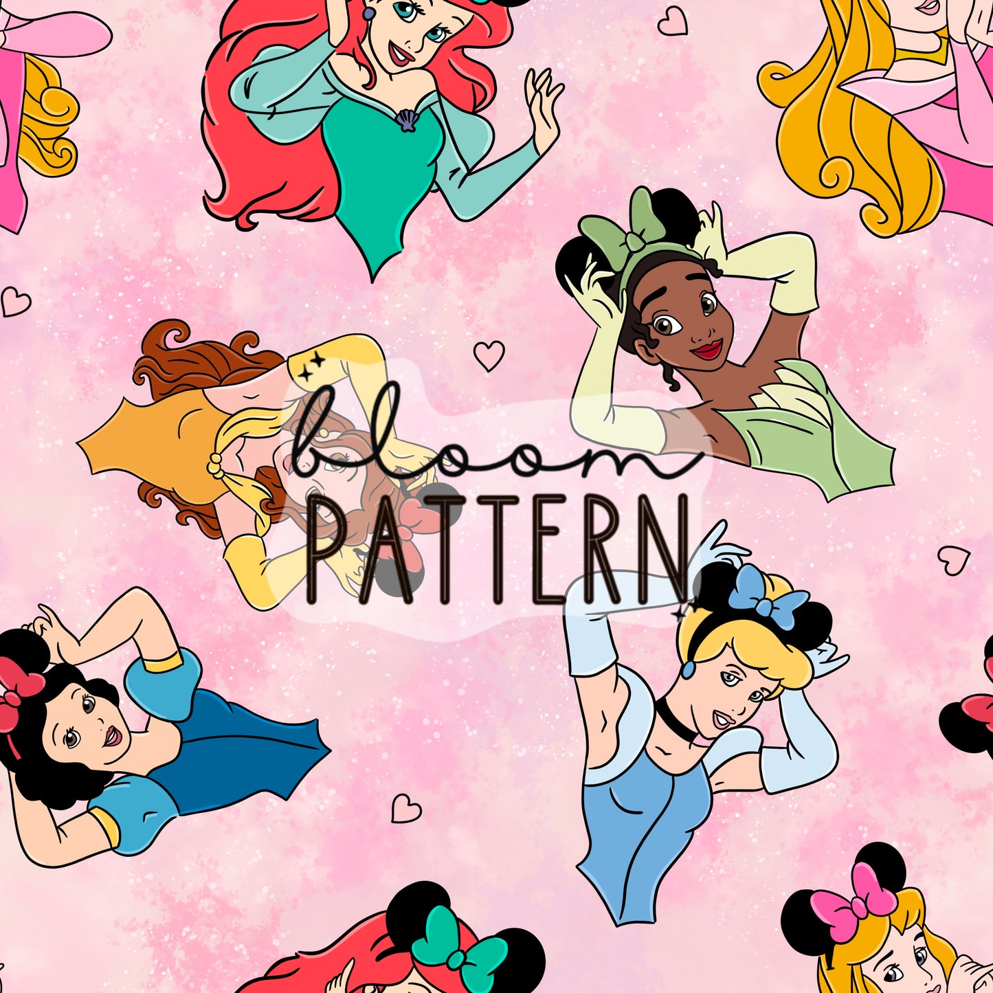 Magical Princess Mouse Ears Seamless Pattern