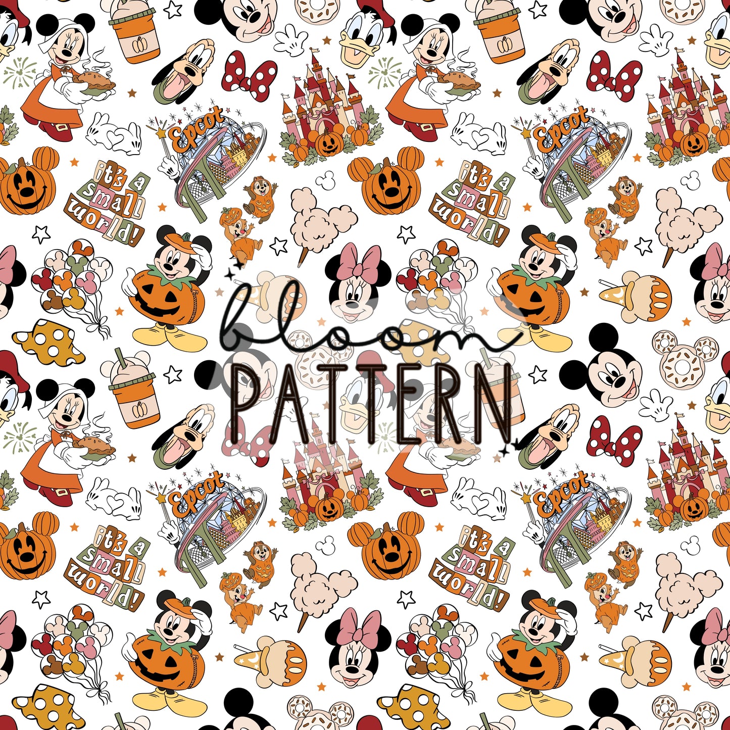 Autumn Magical Park Seamless Pattern