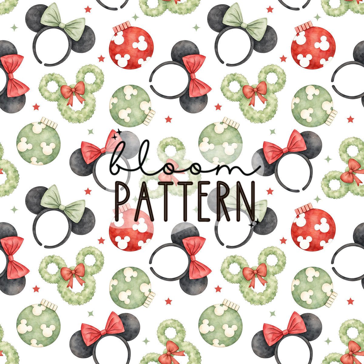 Watercolor Christmas Trip Seamless Pattern