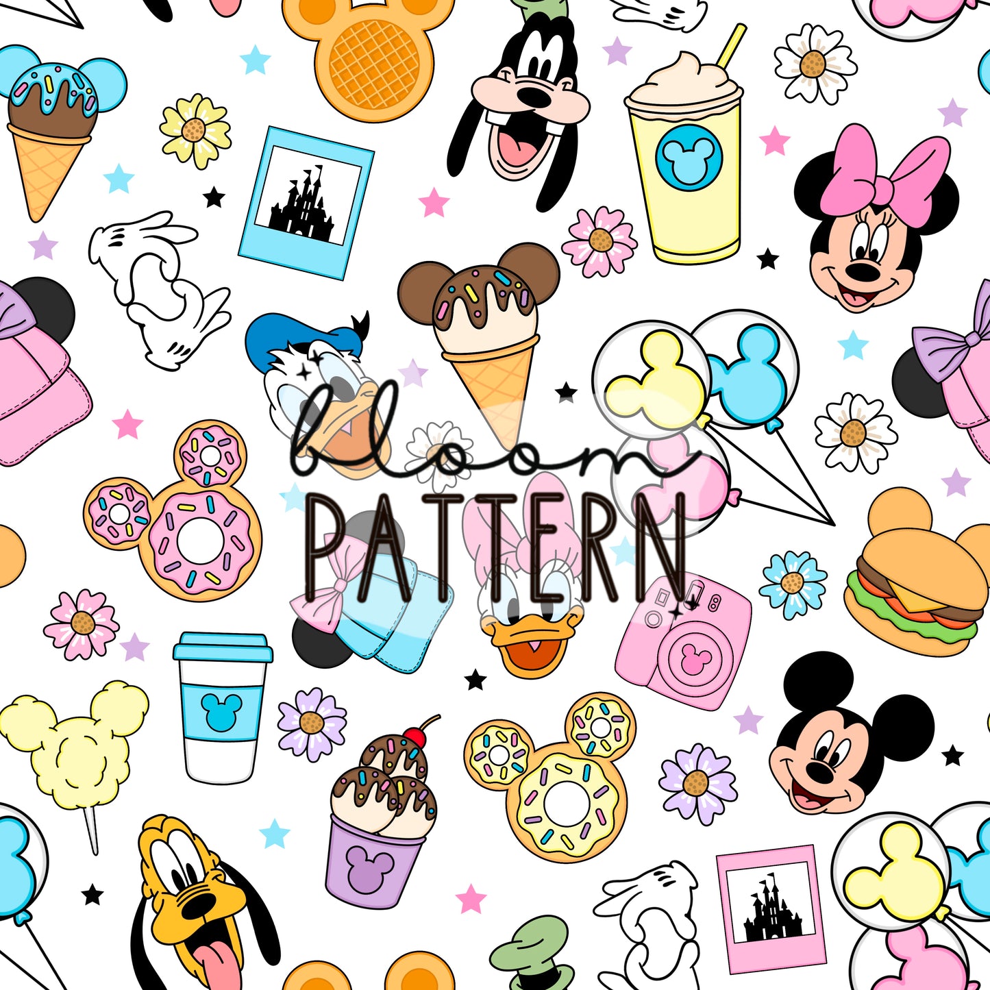 Bundle of 4 Magical Snacks Mouse Seamless Pattern