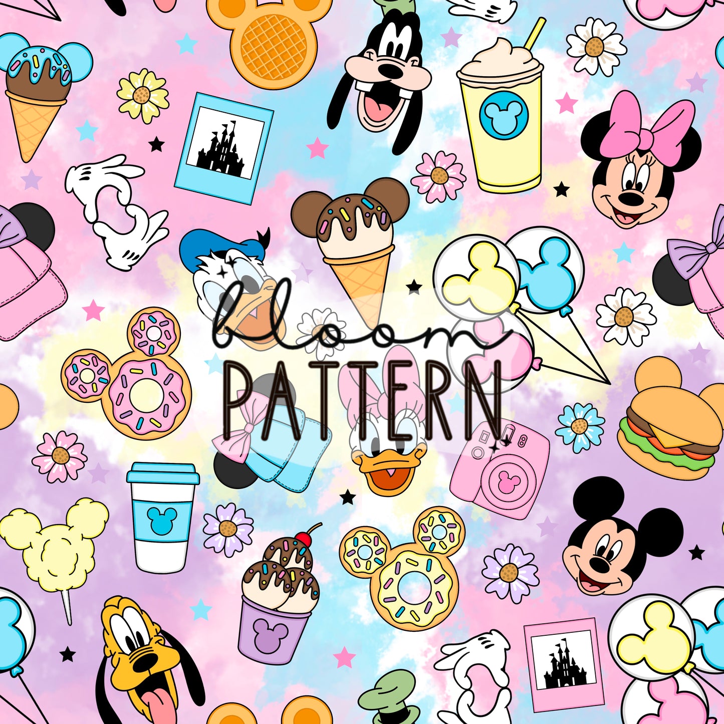 Bundle of 4 Magical Snacks Mouse Seamless Pattern