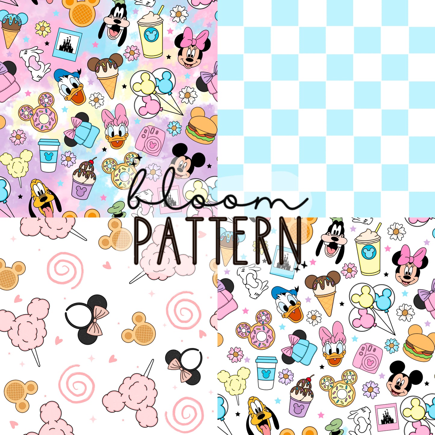 Bundle of 4 Magical Snacks Mouse Seamless Pattern