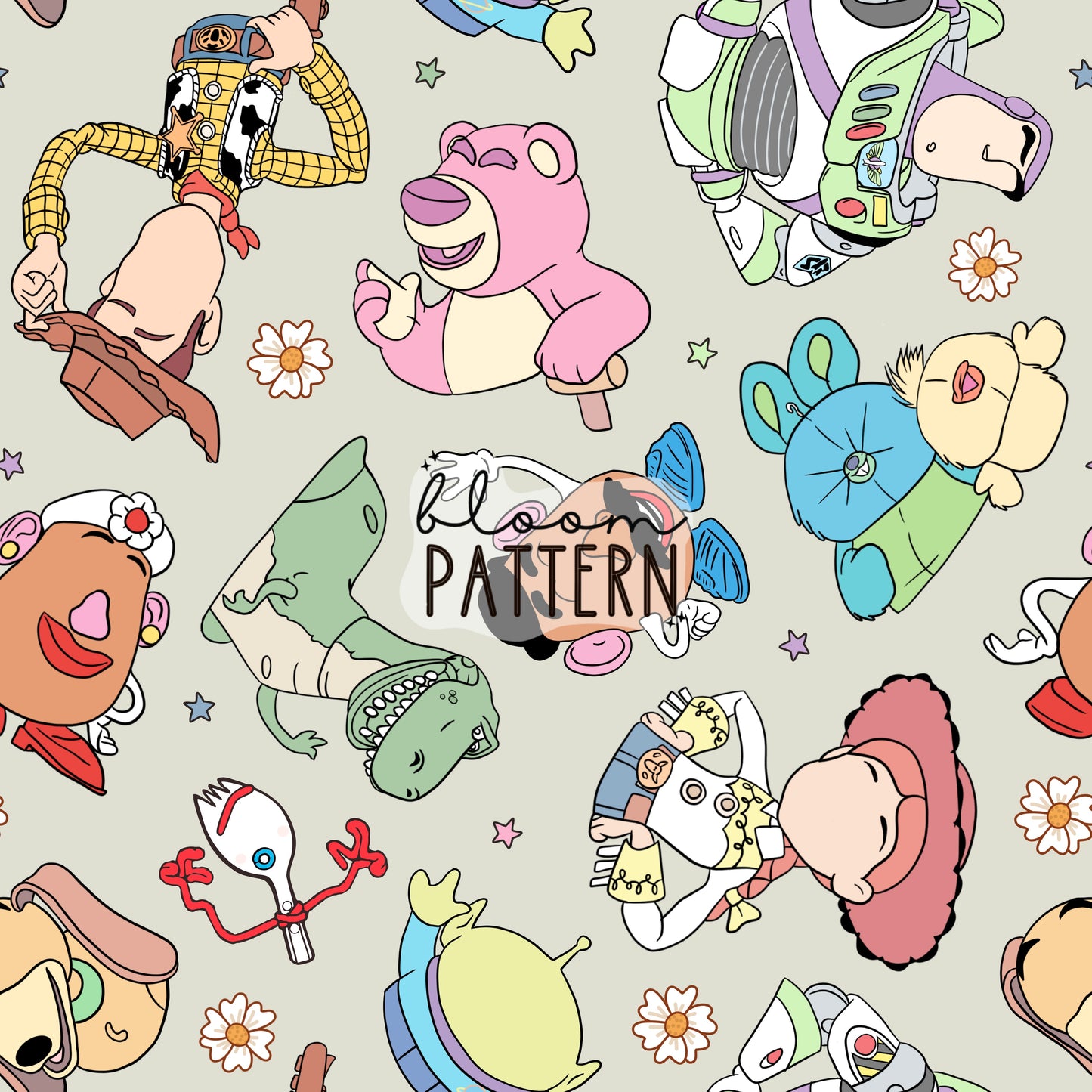 Toy Friends Seamless Pattern