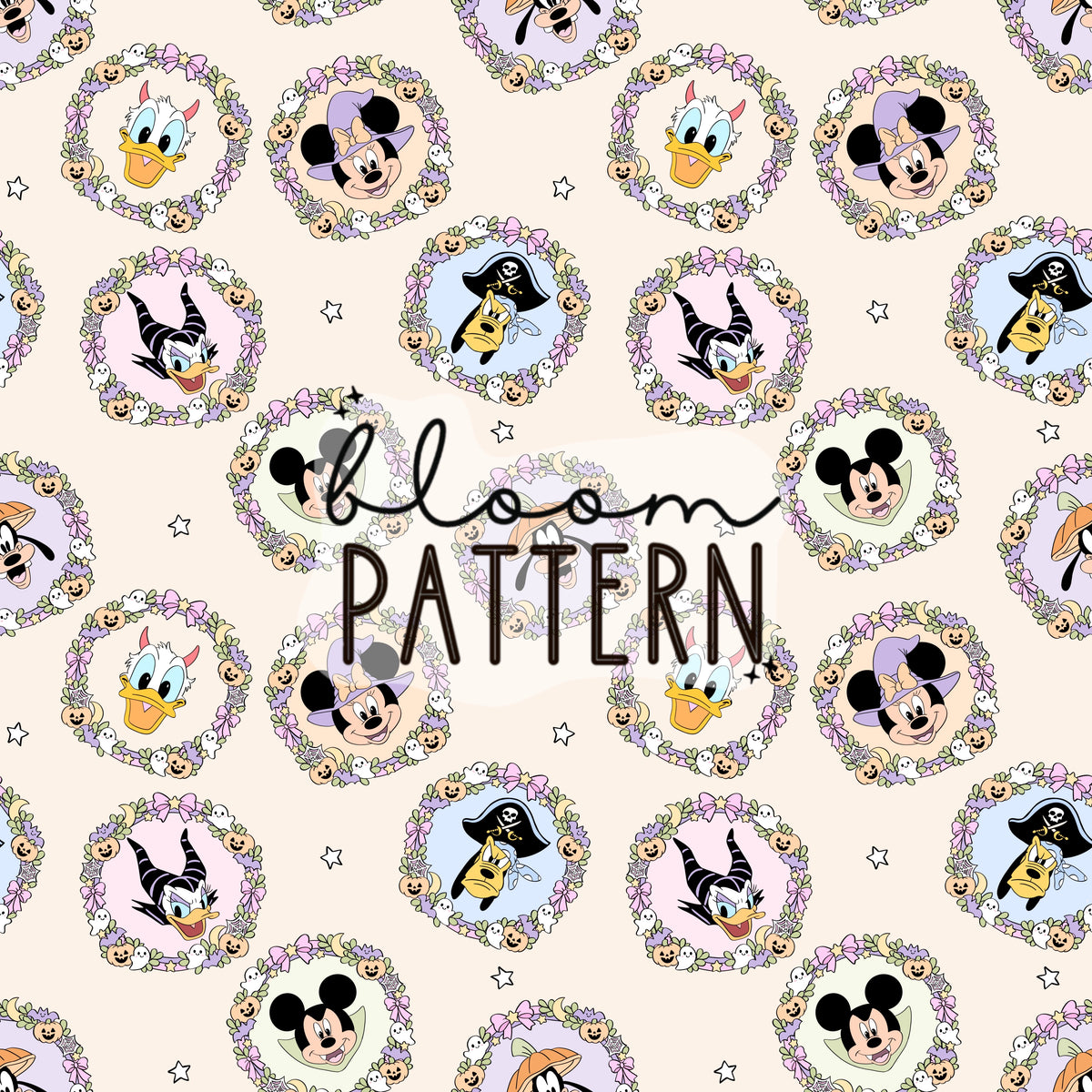 Halloween Magical Park Seamless Pattern