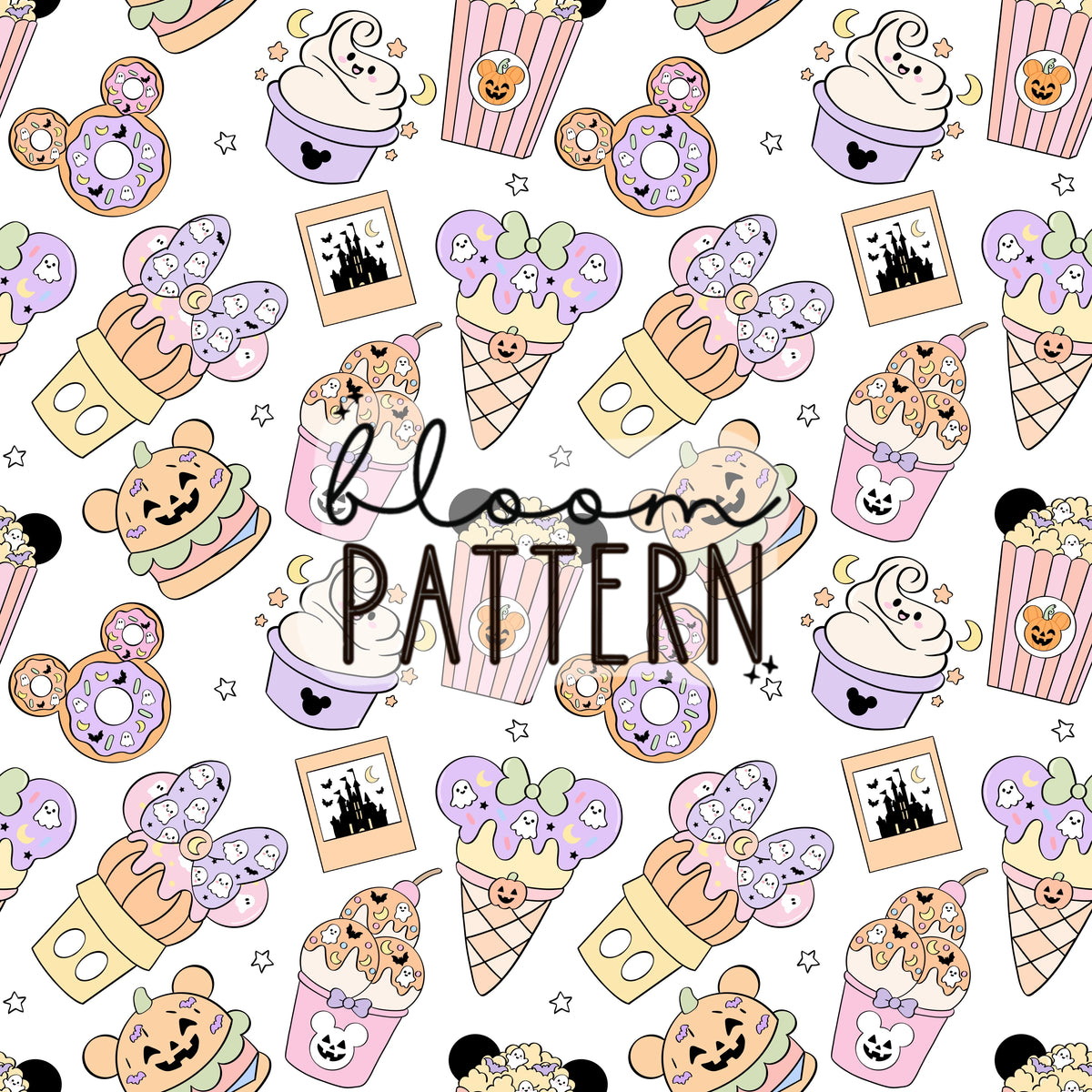 Halloween Magical Park Seamless Pattern