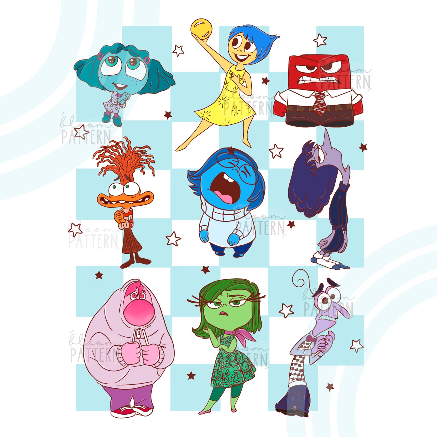 Inside Out 2 Emotions Sublimation Design