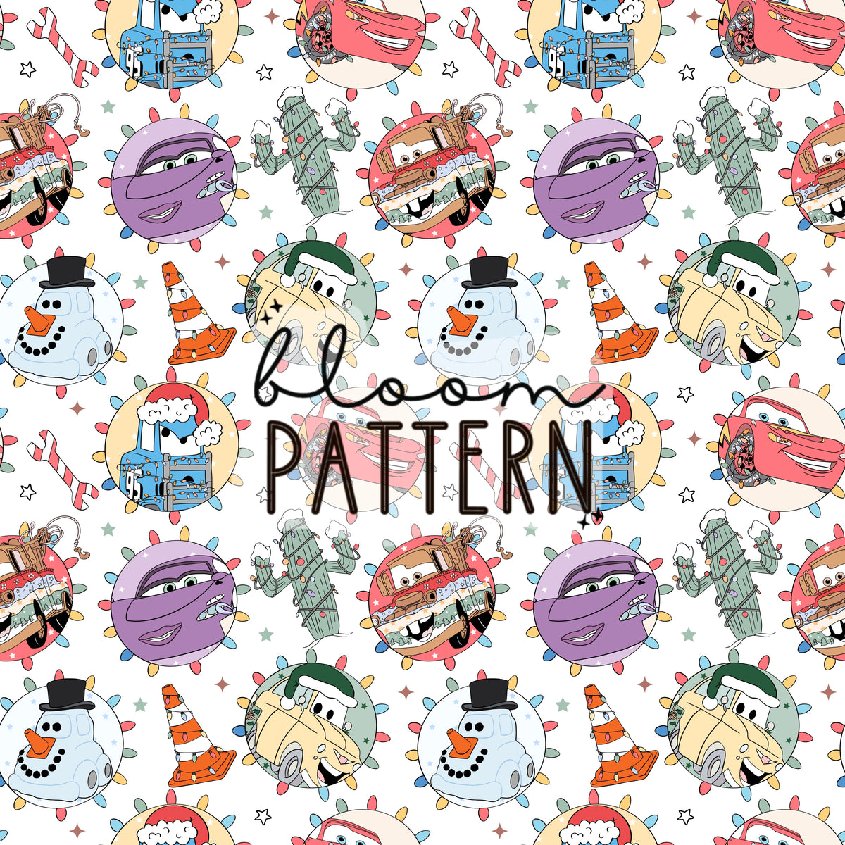 Christmas Cars Seamless Pattern