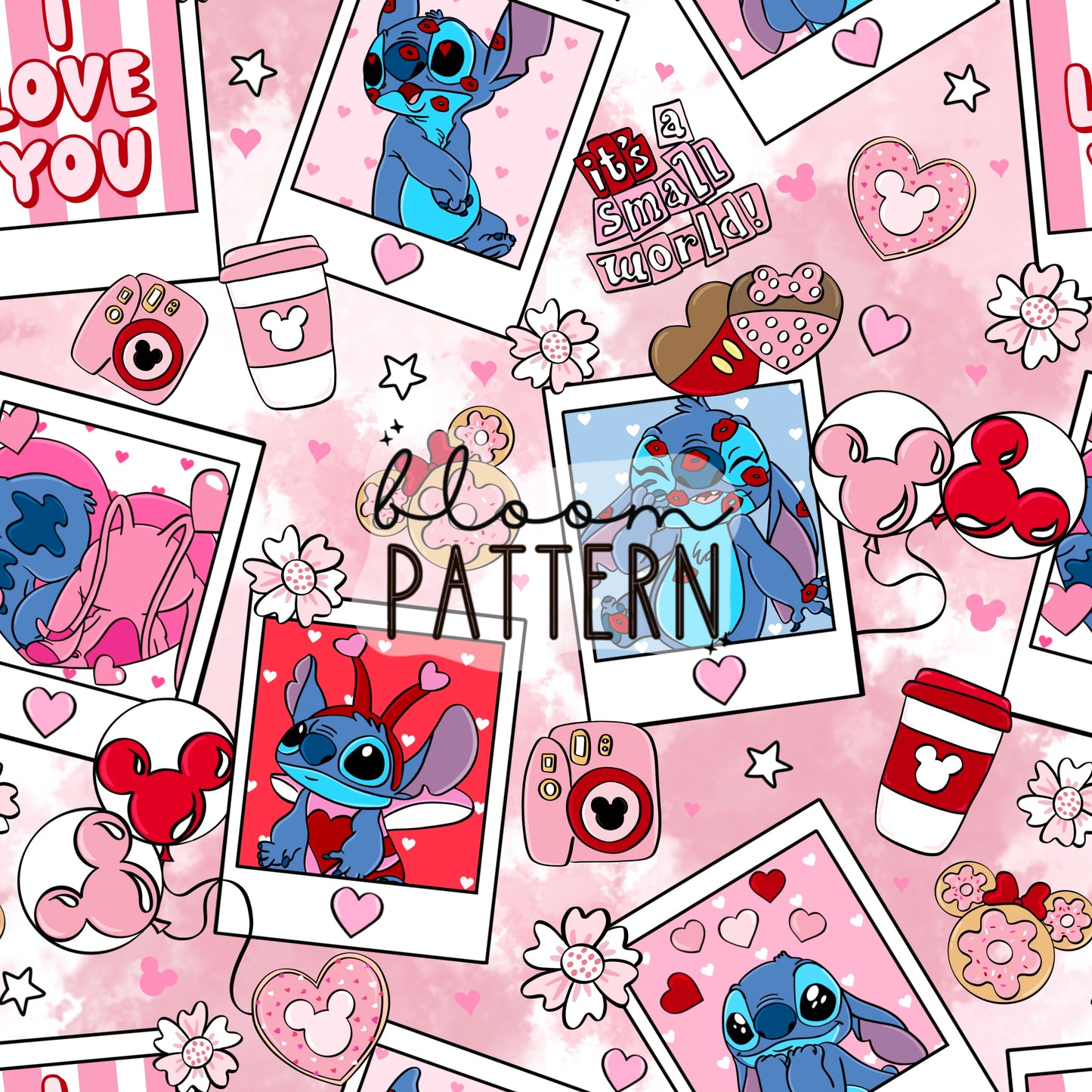 Valentines day Stitch Seamless Pattern