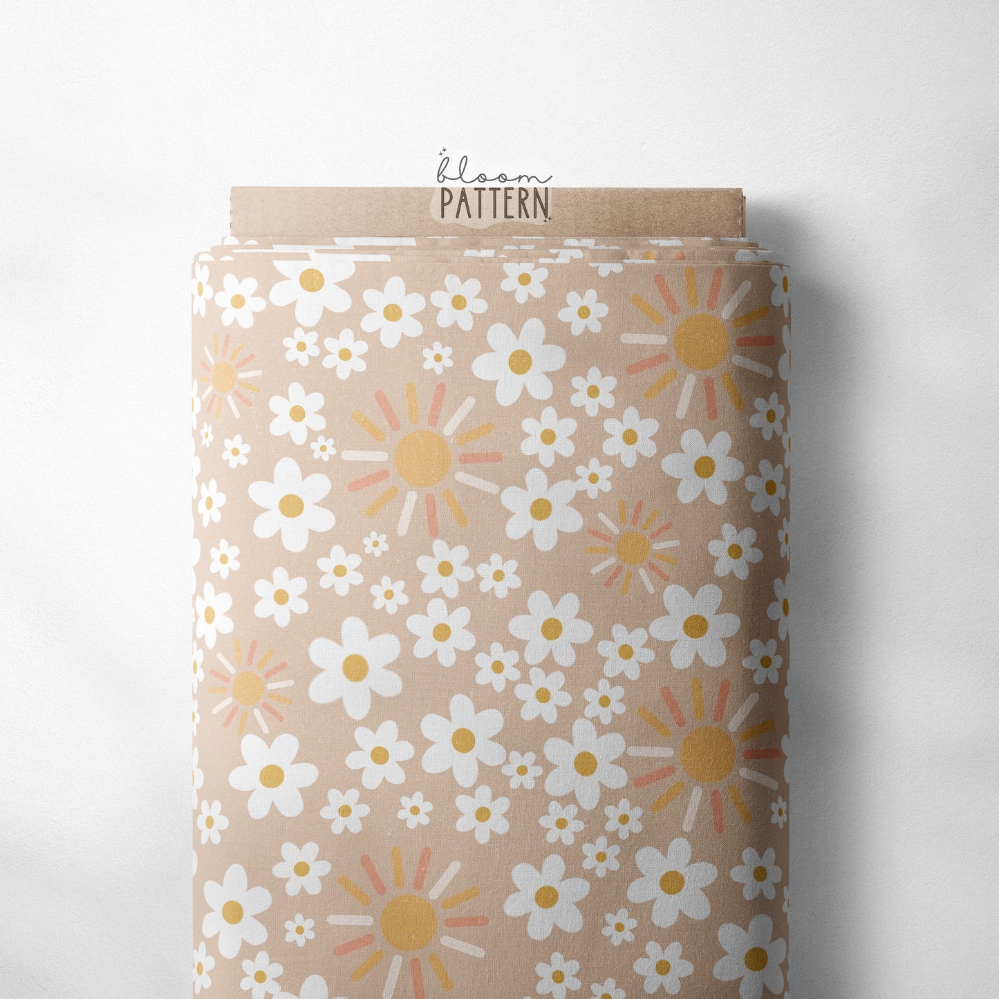 Sun Flower Seamless Pattern - Tan
