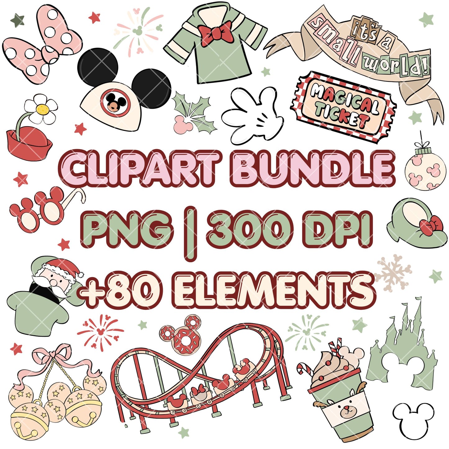 Pastel Christmas Clipart Pastel | Disney Trip Clipart