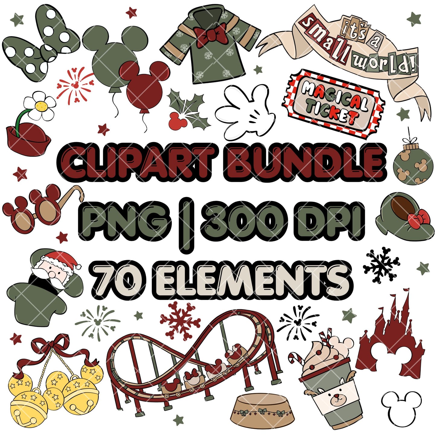 Christmas Clipart Pastel | Disney Trip Clipart