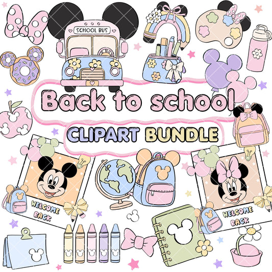 Back to School Clipart Pastel | Disney Trip Clipart