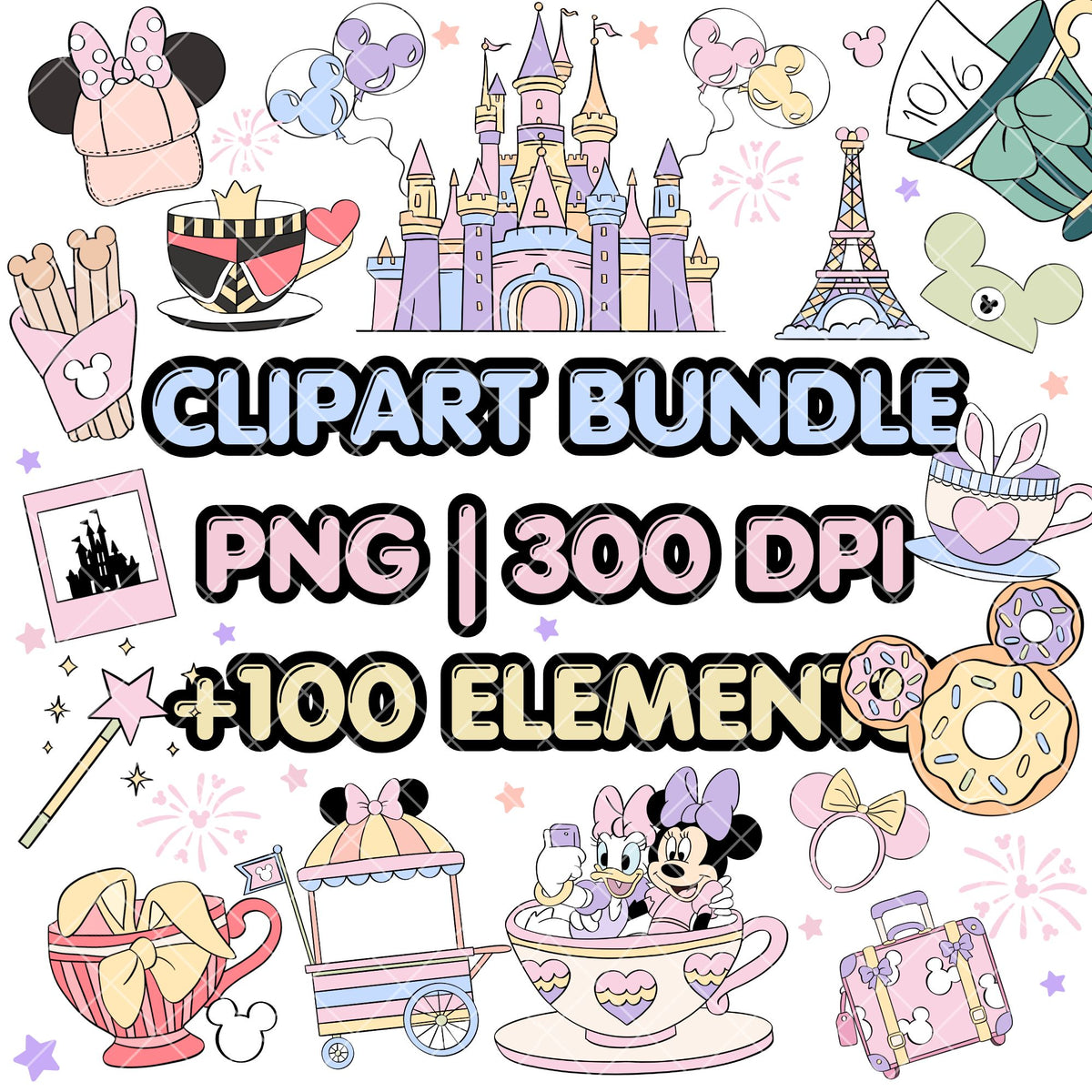 Disneyland Pastel Clipart Pastel | Disney Trip Clipart