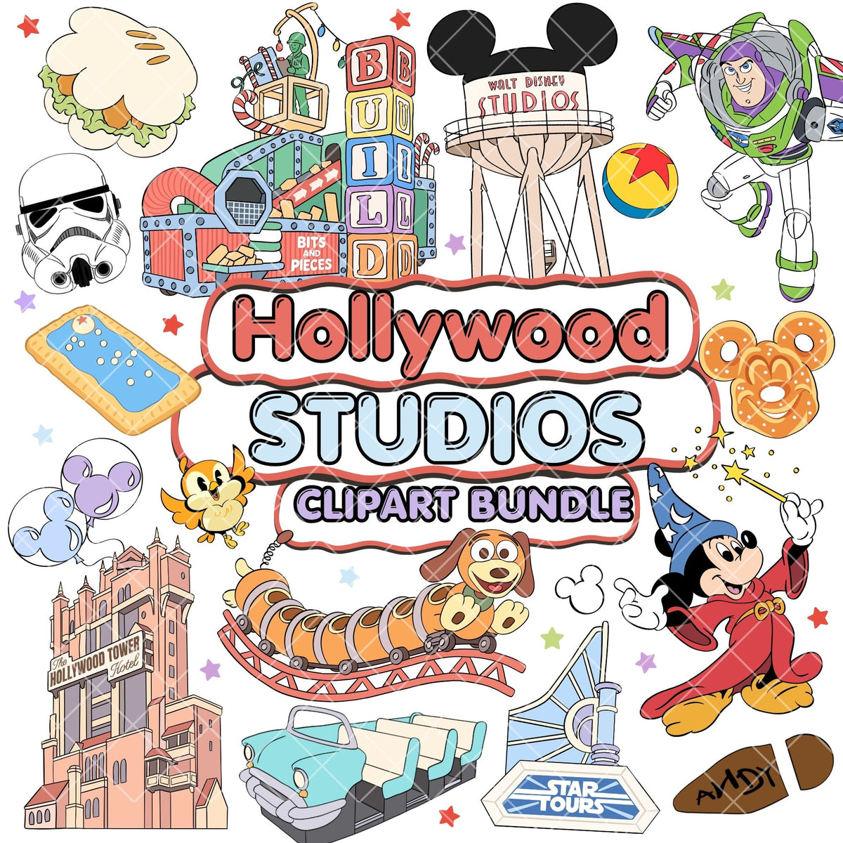 Disney's Hollywood Studios Clipart Pastel | Disney Trip Clipart