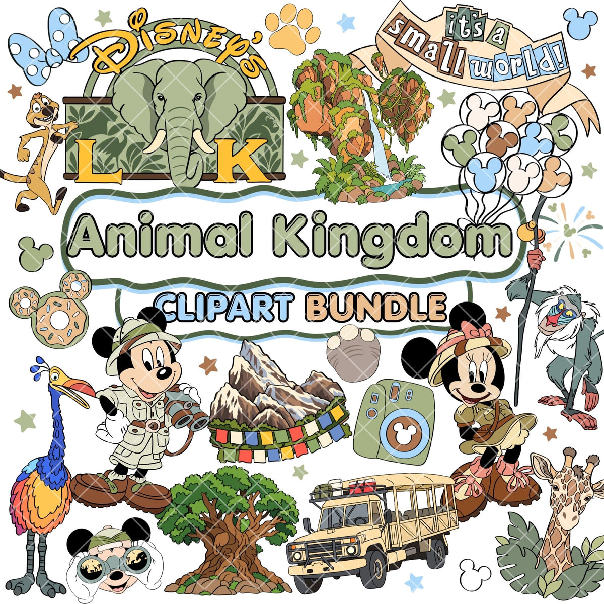 Disney's Animal Kingdom Clipart Pastel | Disney Trip Clipart