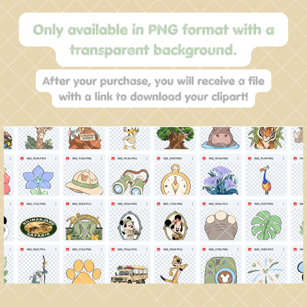 Disney's Animal Kingdom Clipart Pastel | Disney Trip Clipart