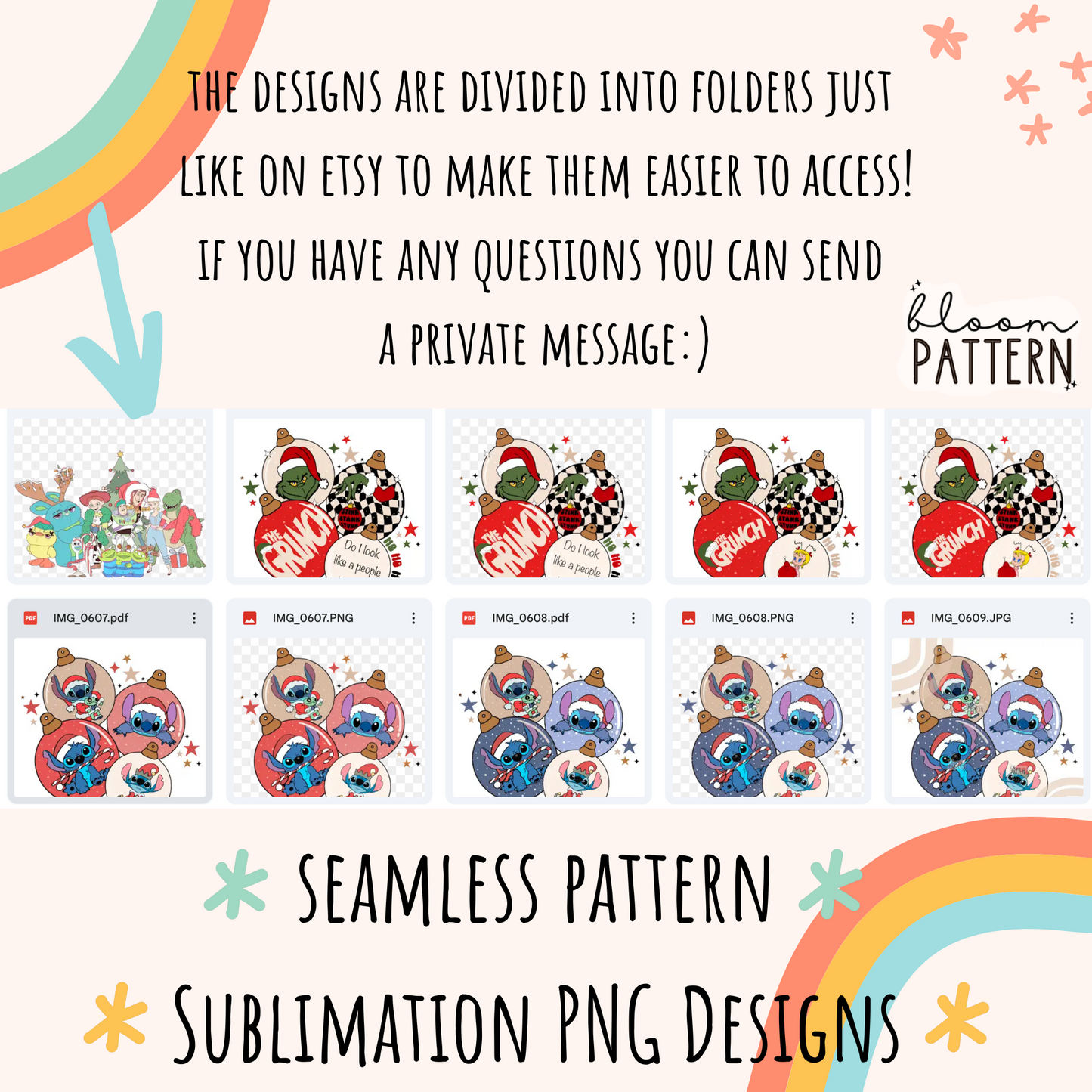 Bloom drive subscription - Seamless patterns and sublimation designs