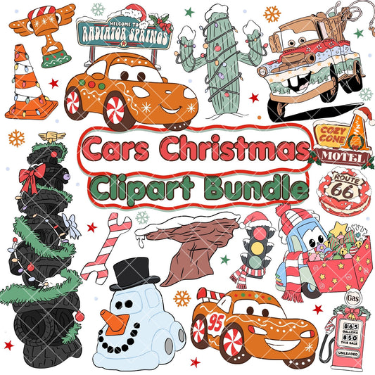 Cars Christmas Clipart Pastel | Disney Trip Clipart