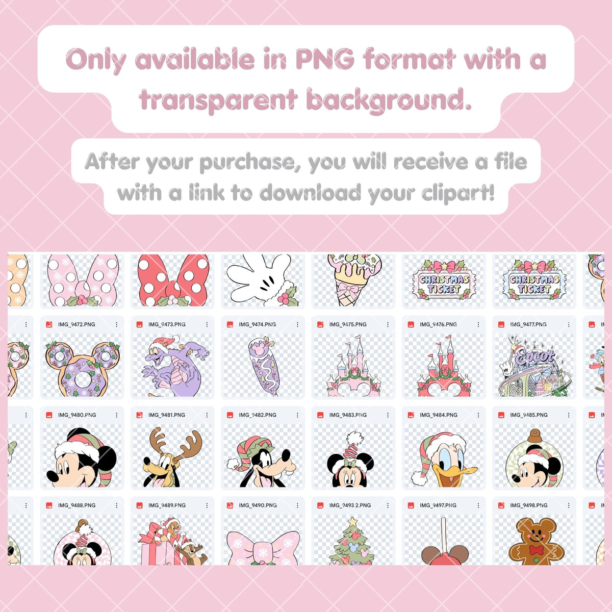 Christmas Mouse Pastel Clipart Pastel | Disney Trip Clipart