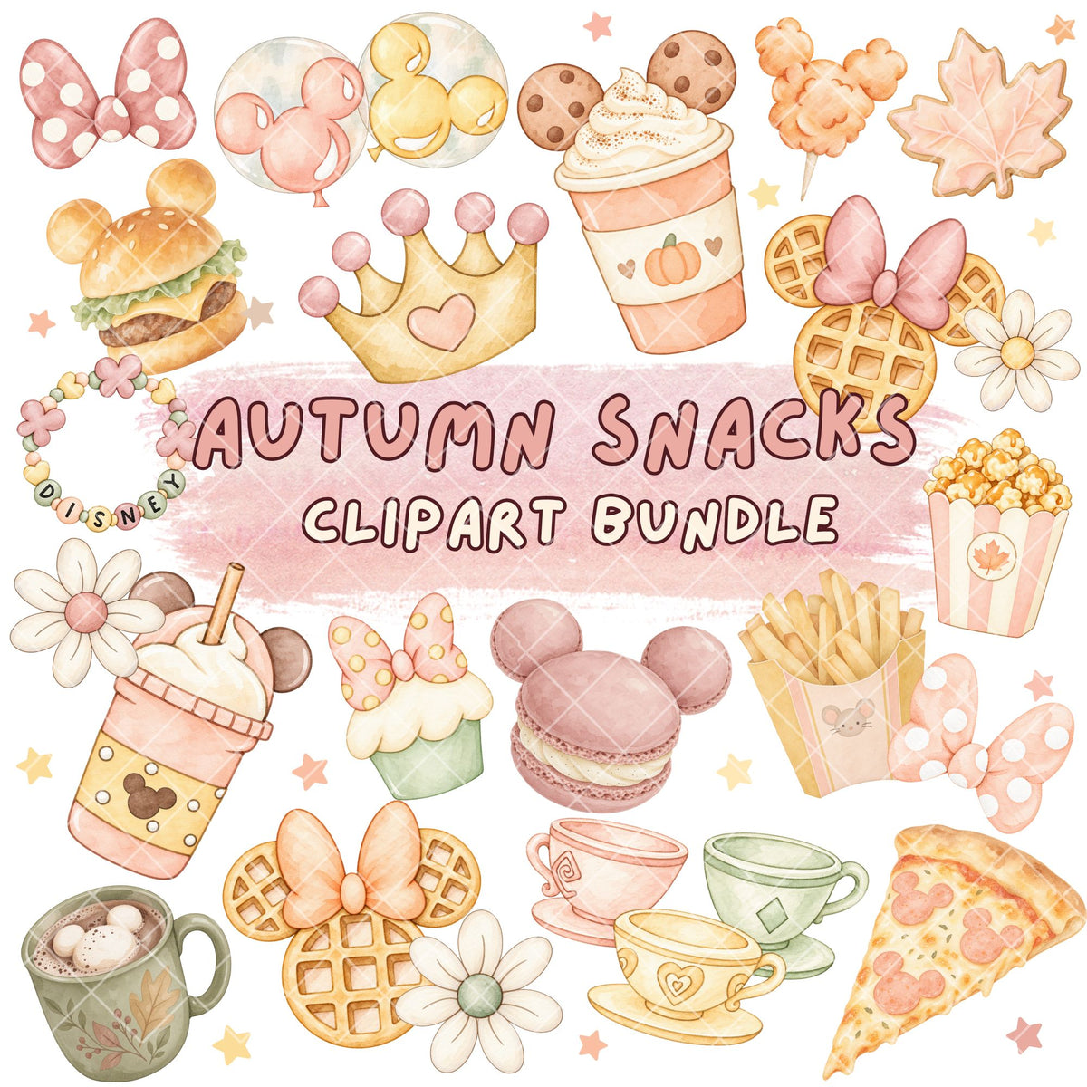 Watercolor Autumn Clipart Pastel | Disney Trip Clipart