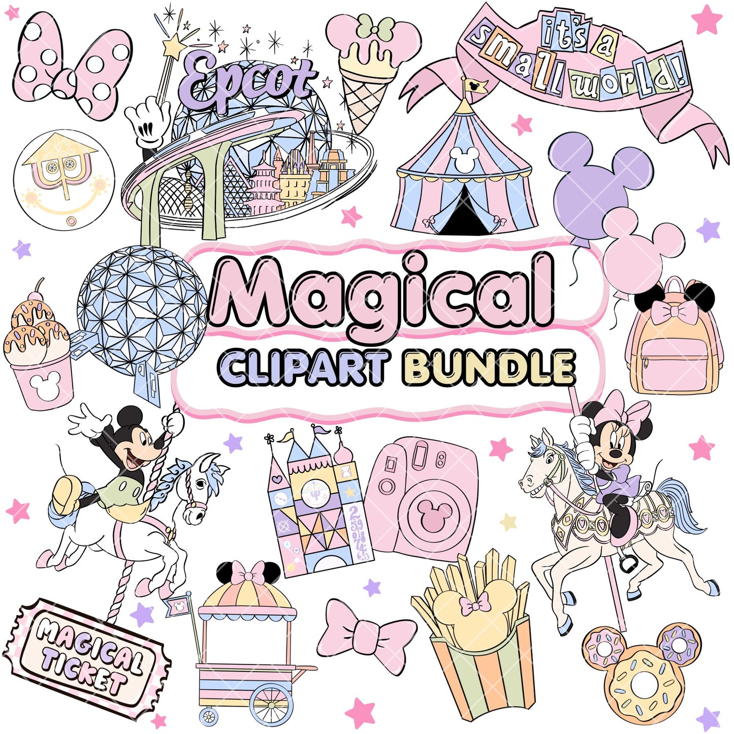 Mickey Clipart Pastel | Disney Trip Clipart