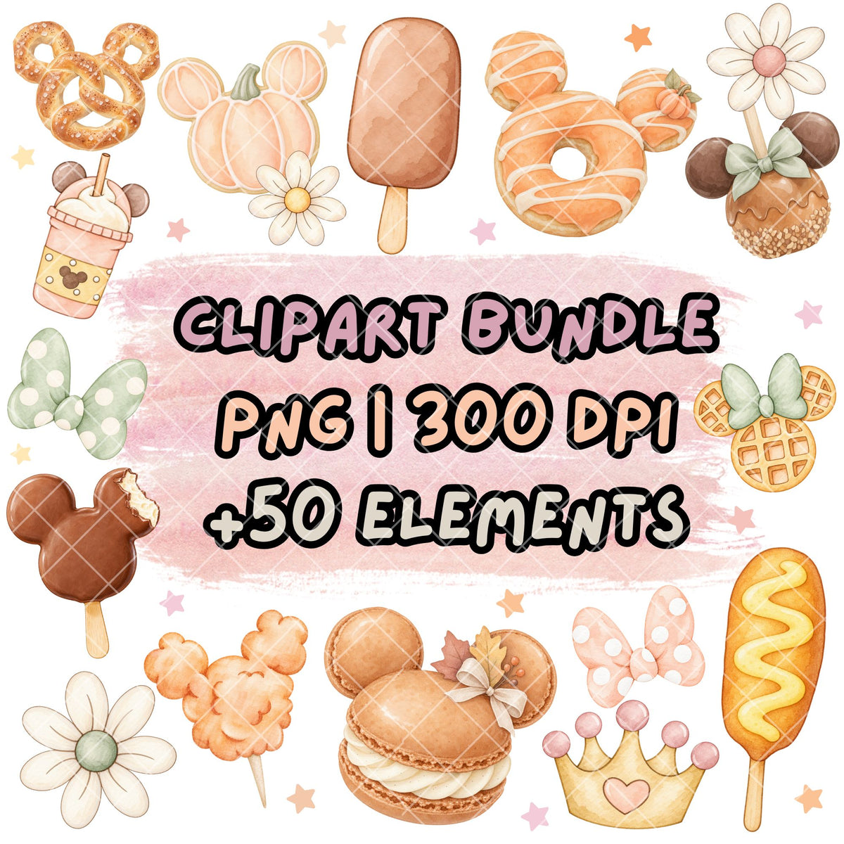 Watercolor Autumn Clipart Pastel | Disney Trip Clipart