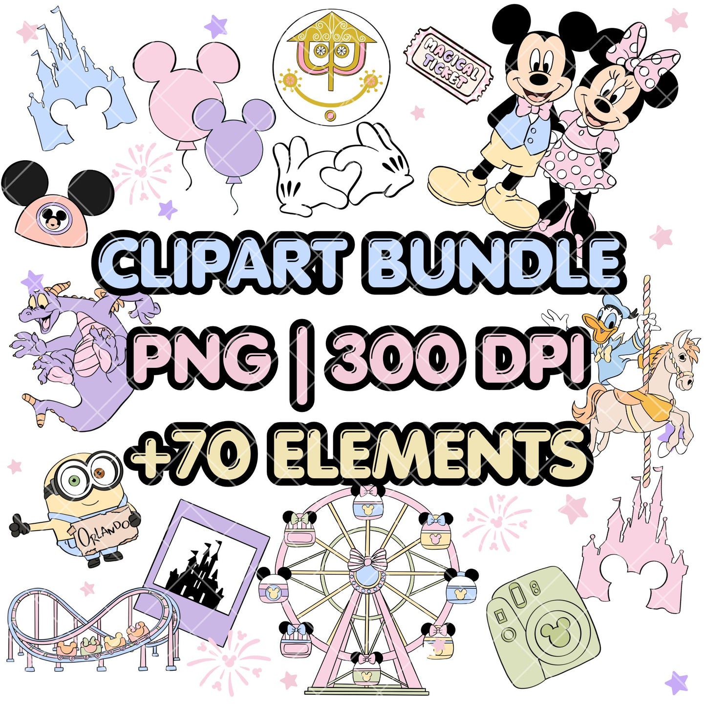 Mickey Clipart Pastel | Disney Trip Clipart
