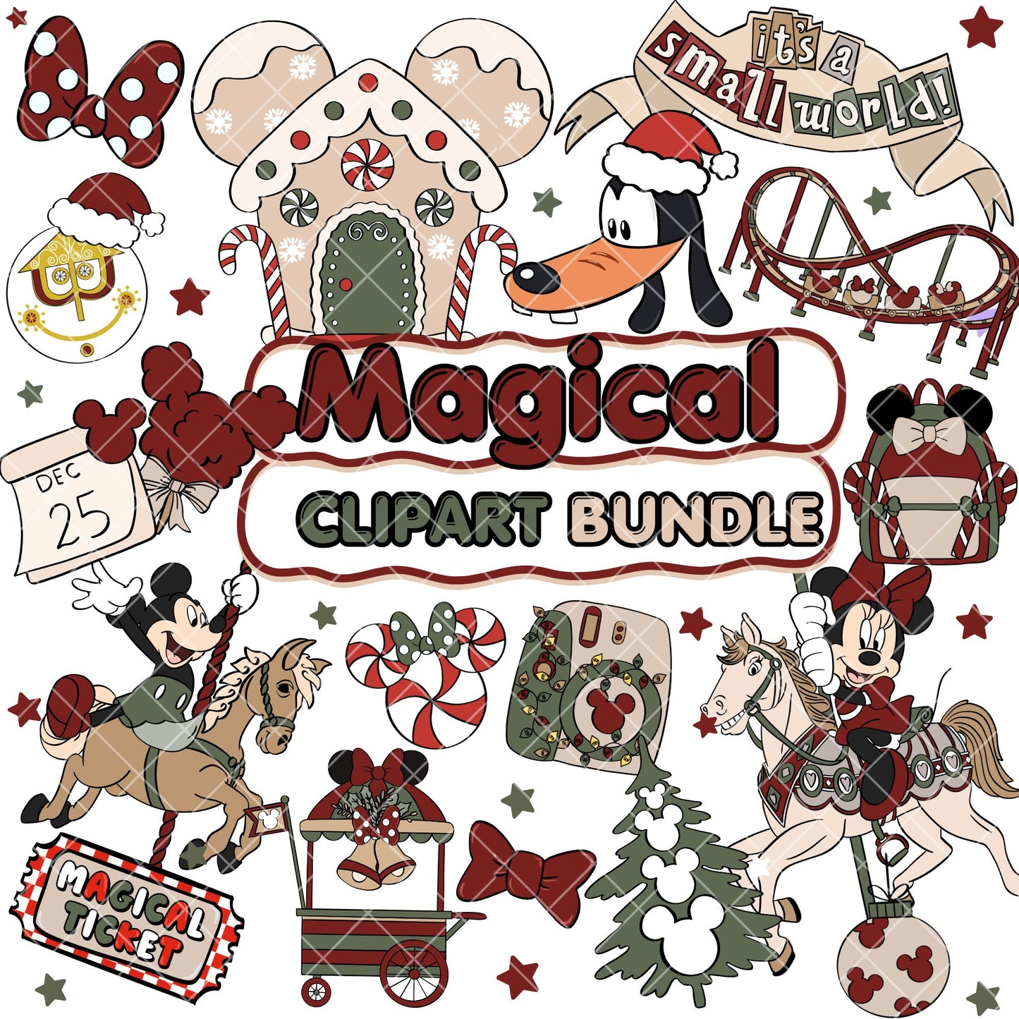 Christmas Clipart Pastel | Disney Trip Clipart