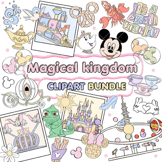 Magic Kingdom Mickey Clipart Pastel | Disney Trip Clipart