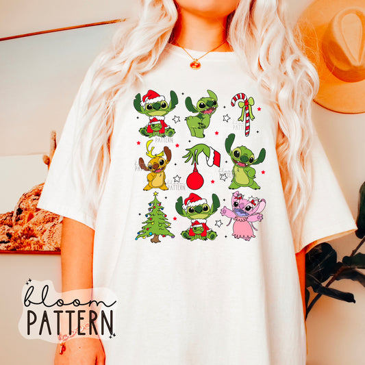 Stitch Grinch Christmas Sublimation Design