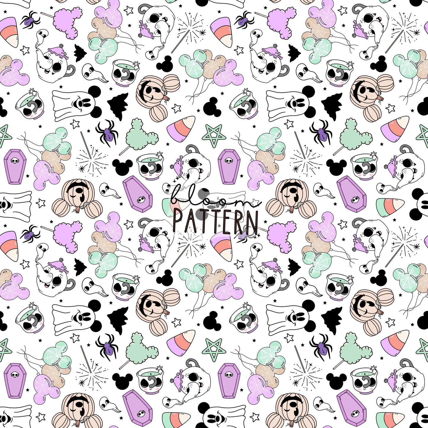 Halloween Spooky Seamless Pattern