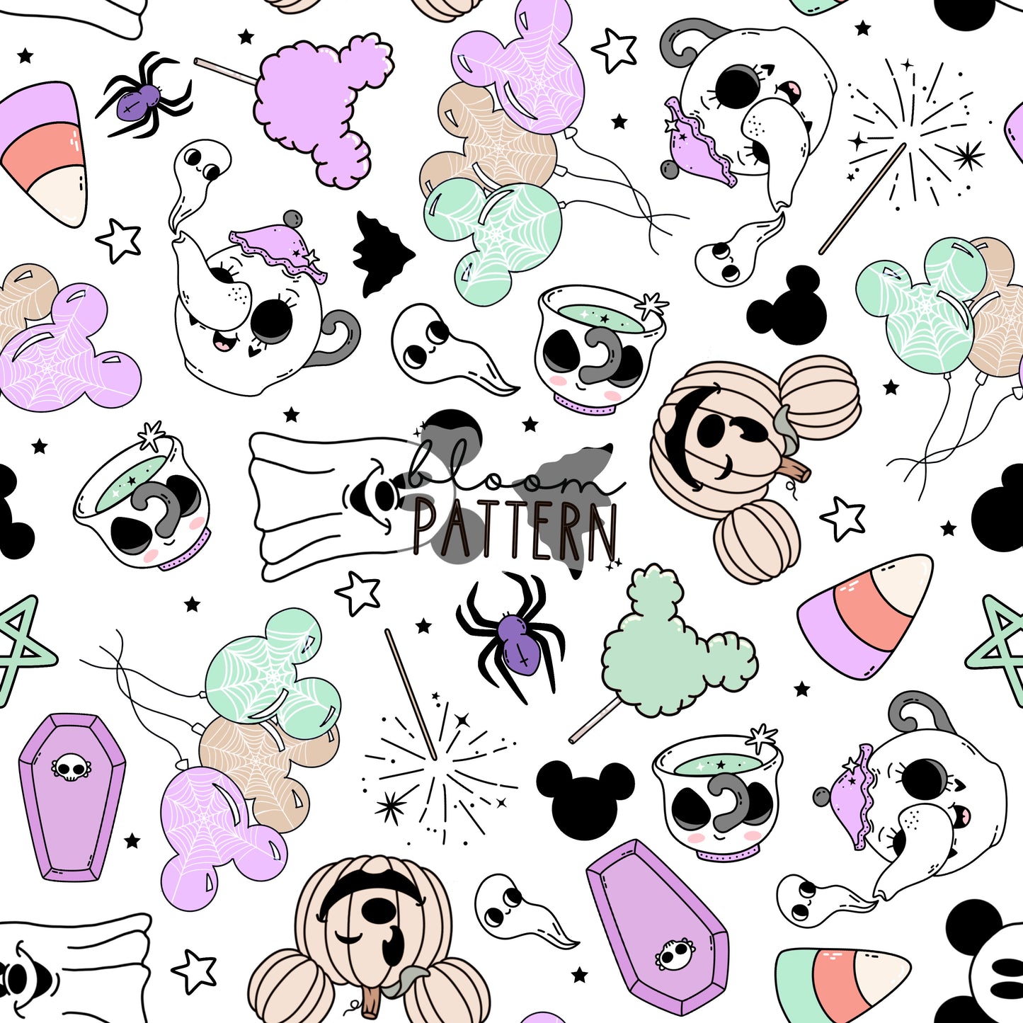 Halloween Spooky Seamless Pattern