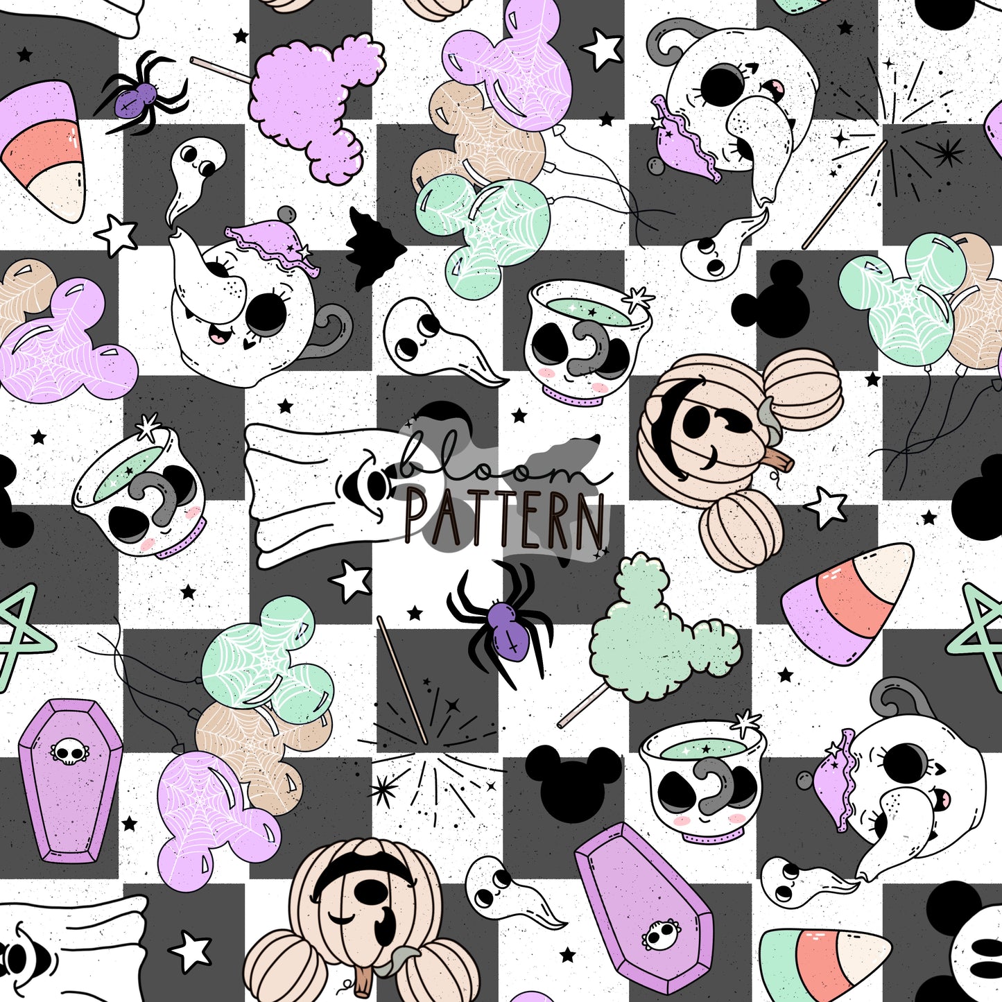 Halloween Spooky Seamless Pattern